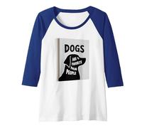 Dogs are My Favorite Pooling People - Pet Lover Raglan Baseball Tee, Women, Royal Blue/White, L