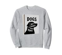 Dogs Are My Favorite Pooling People - Pet Lover Sweatshirt, Adult Unisex, Heather Grey, S