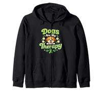 Dogs Are My Therapy Mental Health Awareness Dog Lover Zip Hoodie