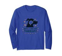 Dogs are My Therapy Pet Lover Paw Long Sleeve T-Shirt, Adult Unisex, Royal Blue, XXL
