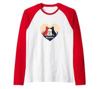 Dogs are My Valentine - Cute Pet Lover Heart Raglan Baseball Tee, Men, Red/White, S