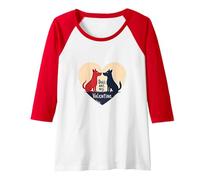 Dogs are My Valentine - Cute Pet Lover Heart Raglan Baseball Tee, Women, Red/White, S