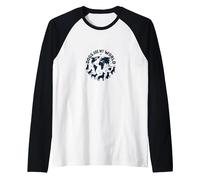 Dogs are My World Global Pet Lover Raglan Baseball Tee, Men, Black/White, S