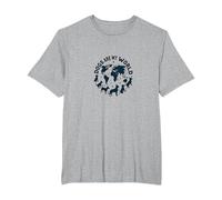 Dogs are My World Global Pet Lover T-Shirt, Men's Big and Tall, Heather Grey, 6X Tall