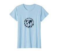 Dogs are My World Global Pet Lover T-Shirt, Women, Baby Blue, XL