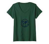 Dogs are My World Global Pet Lover V-Neck T-Shirt, Women, Forest Green, XXL