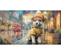 Dogs-at-a-Cozy-Shop 1000 Piece Educational Game Challenge Jigsaw Puzzles Great Gift Idea Puzzles for Adults Kids Beautiful Decoration Puzzle 38x26/1000pcs
