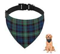 Dogs Bandana Retro Scottish Blue Green Plaid Print For Large Dogs Medium Small Washable Adjustable Dog Scarf Pets Reusable Dog Bib Accessories Grooming Parties And Daily Wear