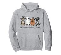 Dogs Because People Are Creepy Halloween Spooky Dog Mom Life Pullover Hoodie