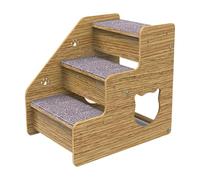 Dogs Bed Steps - Old Dog/cat Ladder Wood, Non-Slip Pet Steps | High Density Dog Foam Ramp, Dog Steps Stairs Bed Removable Cover, High Density Dog Steps Stairs Bed Foam for Dogs to Get on the Bed