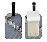Dogs Border Collie Shetland Sheepdogs Alaskan,Luggage Tags Pu Leather Name Tag Travel Suitcase Identifier ID Tags Durable Baggage Label 2 pcs