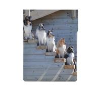 Dogs Border Collie Shetland SheepDogs Alaskan, PU Leather Laptop Sleeve, Notebook Bag Laptop Case Sleeve Tablet Briefcase