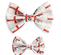 Dogs Bow Tie Football EURO Flag Mondial Paws RED Small