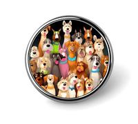 Dogs Button Pin Round Metal Lapel Pins Badges Classic Cute Brooche Pin Personalized Pinback Button Badges Novelty Funny Enamel Pins for Backpacks Jackets Bags