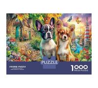 Dogs by Sea Jigsaw Puzzles Puzzle for Adults Kids. 1000 Piece Animal Great Gifts Challenge Toy Educational Games Home Decoration for Educational Games Gifts 52x38cm/1000pcs