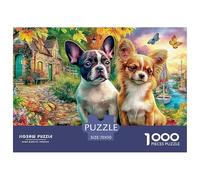Dogs by Sea Thousand Piece Two Small Dogs in Autumn Forestcardboard Jigsaw Puzzle Birthday Gift Thick Pieces No Burrs Home Decor Wall Decor Mindfulness 70x50cm/1000pcs