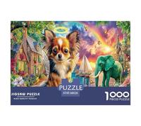 Dogs by The Sea 1000 Pc Adult Jigsaws - Chihuahua & Elephant Impossible Hard Difficult Challenging Game for Wall Decoration And Gifts38x26cm/1000pcs