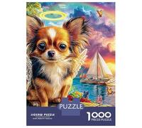 Dogs by The Sea 3-Layer Cardboard 1000 Pc Dog in Jungle Classic Puzzle, Ultra Difficult, Stress Relief, Wall Decor & Family Game Night Gift 52x38cm/1000pcs