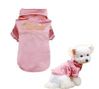 Dogs Cats Pajamas, Customizable Text/Logo Embroidered Pets' Pajamas, Two-Leg Satin Pet Jammies, Soft, Cozy, Stretchy Sleepwear for Boy Girl Dogs Cats