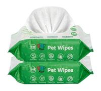 Dogs & Cats Puppies 200 Large Thick Pet Wipes Plastic Free Biodegradable Cleaning Deodorizing & Grooming Antibecterial Dog Wipes (200)