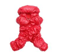 Dogs Cats Winter Jumpsuit with Leash Buckle PU Leather Waterproof Clothes Pet Puppy Coat Jacket Warm Outfit 4 Colours