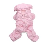Dogs Cats Winter Jumpsuit with Leash Buckle PU Leather Waterproof Clothes Pet Puppy Coat Jacket Warm Outfit 4 Colours