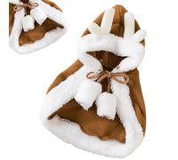 Dogs Christmas Hood Cape,Dog Christmas Outfit Funny Elk Dog Clothes - Dog Cape Costume, Pet Plush Elk Cape For Small Dogs, Cats, Rabbit, Indoor, Outdoor