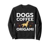 Dogs Coffee Origami Paper Folding Art Sweatshirt