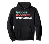 Dogs Coffee Reading for Women and Girls Pullover Hoodie
