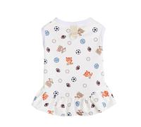 Dogs Cute Print Dress With Traction Rings Dogs Skirt Spring Comfortable Dresses Lovely Cats Skirt Dog Dress Harnesses For Small Dog Dresses With Color Printed For Girl
