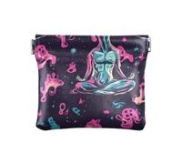 Dogs Doing Yoga Black Women's Small Leather Coin Purse Wallet Portable Makeup Bag Change Purse for Woman Girl, dogs doing yoga black, Decoration