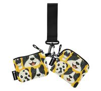 Dogs Doodles Dual Wristlet Wallets for Women Small Detachable Card Money Holder with Zipper Coin Pocket for Work Travel 2 Packs, dogs doodles, One Size, Art Deco