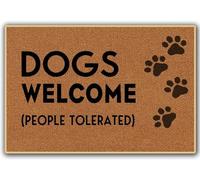 Dogs Doormat, Welcome People Tolerated Door Mat 60 x 40 cm, Funny Dog Doormat, Welcome Coir Mat, Front Door Mat
