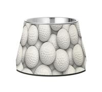 Dogs Food Water Bowl Enhanced Stainless Steel Pets Basic Bowls for Medium Dogs Slow Down Eating Golf Ball White