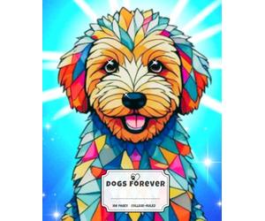 Dogs Forever: Cute Stained-Glass Mini Goldendoodle Composition Notebook for Dog Lovers (108 Pages, College Ruled)