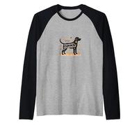 Dogs Forever Grateful Pet Love Paw Raglan Baseball Tee, Men, Black/Athletic Heather, M