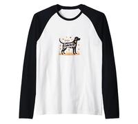 Dogs Forever Grateful Pet Love Paw Raglan Baseball Tee, Men, Black/White, M