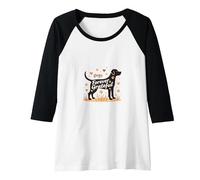 Dogs Forever Grateful Pet Love Paw Raglan Baseball Tee, Women, Black/White, M