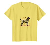 Dogs Forever Grateful Pet Love Paw T-Shirt, Kids, Lemon, 12 Years