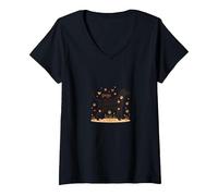 Dogs Forever Grateful Pet Love Paw V-Neck T-Shirt, Women, Black, M