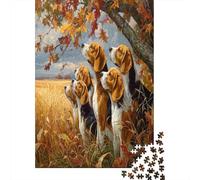 Dogs Gathered Under A Tree, Wheat Field Rätsel Für Erwachsene || Familienspaß-Puzzles 38x26cm/1000pcs Erwachsene