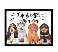 (Dogs) GEEZY Large Wooden Bean Bag Cushioned Lap Tray - 44 x 34cm
