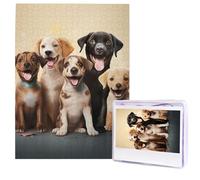 Dogs Happy Party Puzzle for Adults 500 Pieces Personalized Jigsaw Puzzles from Photos, Challenging Puzzle Perfect for Game Nights, Wooden Puzzles Gift for Holiday Birthday