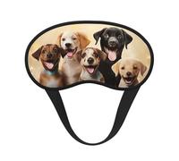 Dogs Happy Party Sleep Mask for Side Sleeper Soft Breathable Sleeping Eye Mask Blackout Silk Eye Sleep Shade Cover with Elastic Strap Night Blindfold for Women Men Travel Nap