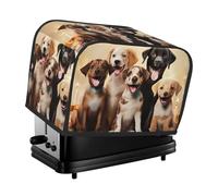 Dogs Happy Party Toaster Cover 2 Slice, Waterproof Bread Machine Covers with Pockets Universal Size Kitchen Small Appliance Cover with Handle, Dust and Fingerprint Protection