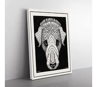 Dogs Head By Julie De Graag Classic Painting Canvas Wall Art Print Ready to Hang, Framed Picture for Living Room Bedroom Home Office Décor, 76x50 cm (30x20 Inch)