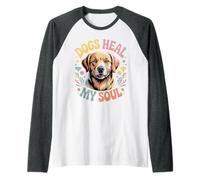 Dogs Heal My Soul Canine Animal Companion - Raglan Baseball Tee