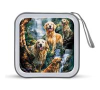 Dogs in Forests Portable Zipper CD Case 40 Capacity DVD Collection Holder for Car Office Home Travel
