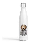 Dogs in Hoodies drinks bottle - Golden Doodle - Stainless Steel Double-Walled - Hand-Printed in the UK - Hot & Cold Drink Bottle - 500ml - Gift for Dog lovers