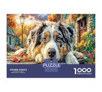 Dogs in Mountain View Kids Puzzle Beginners, Australian Shepherd Sturdy Cardboard, Mind Relaxation Puzzle, Travel Jigsaw Puzzle, Puzzle 70x50cm/1000pcs